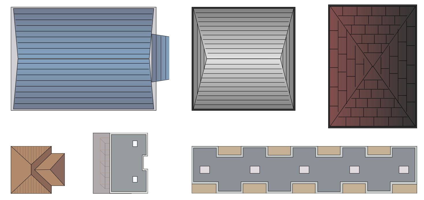 Top-view house symbols