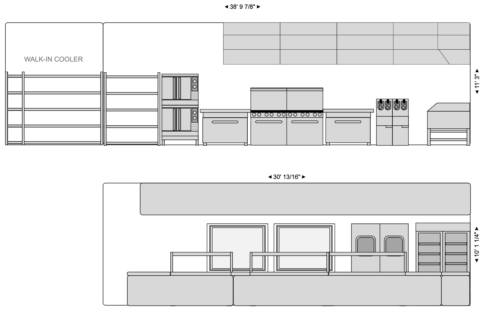 Commercial kitchen elevation