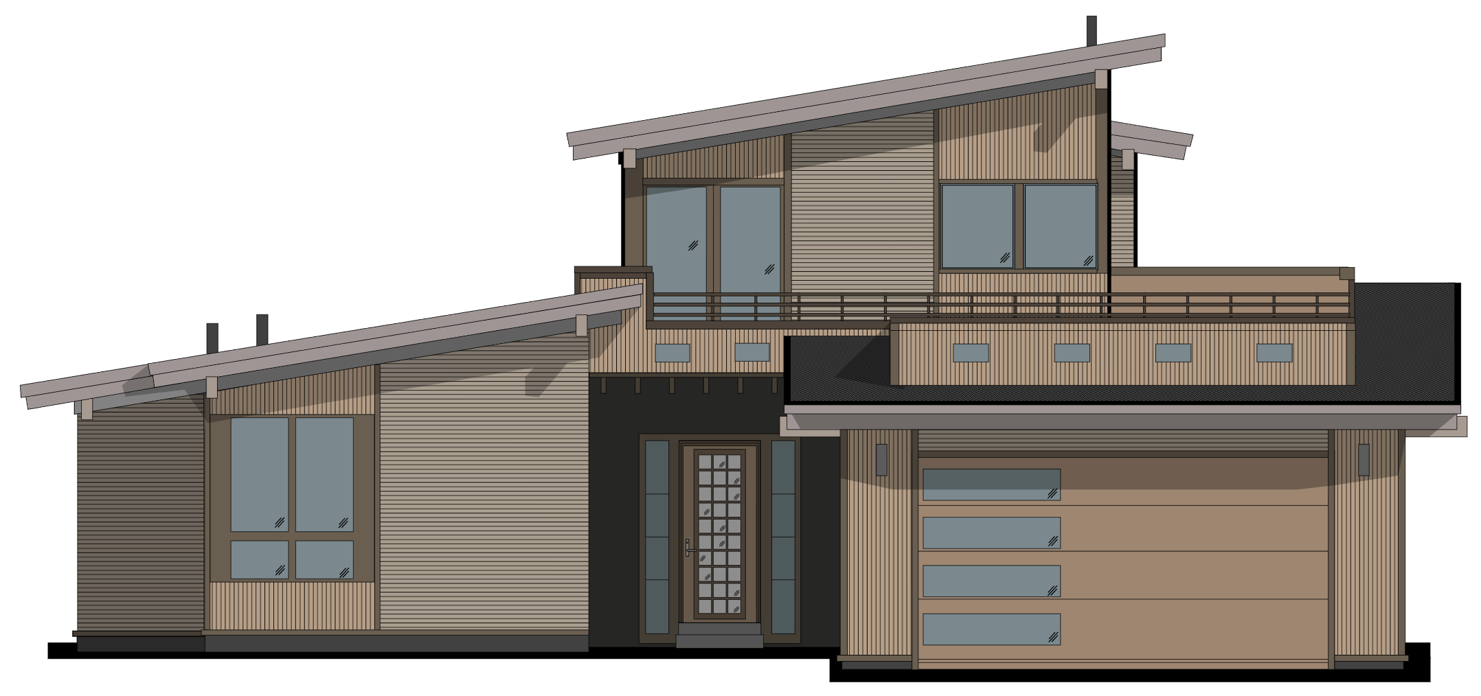Modern home elevation drawing