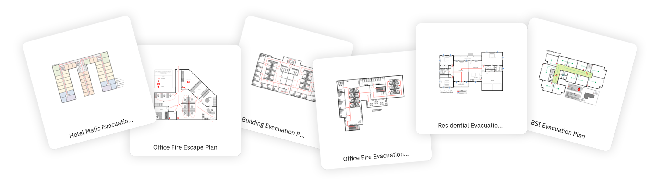 Arrangement of evacuation plan drawings