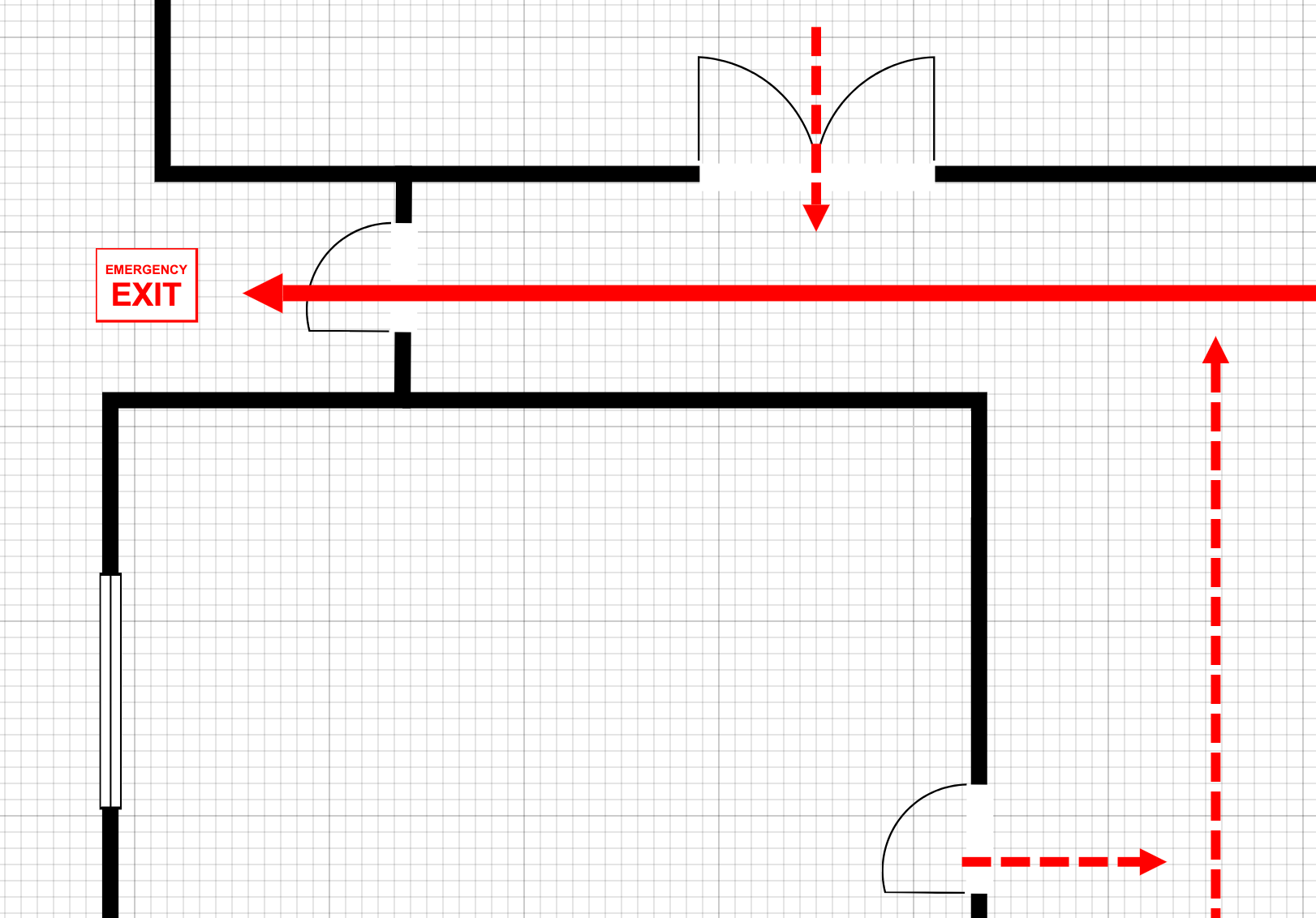 Exit door evacuation plan