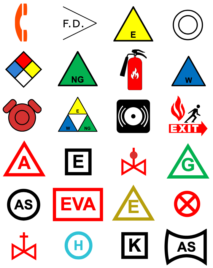 Fire pre-planning symbols