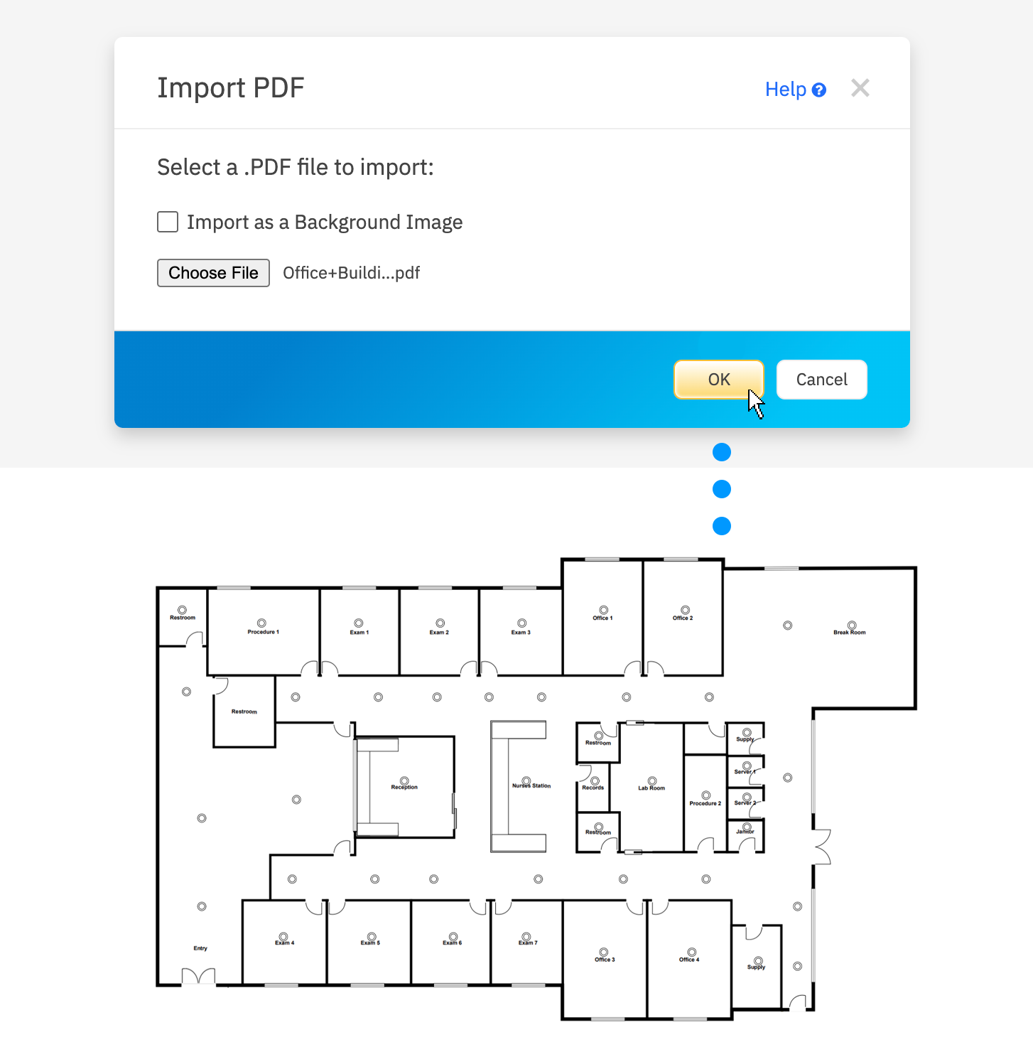 Importing a PDF floor plan
