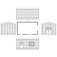 Shed Floor Plan with Elevation Views