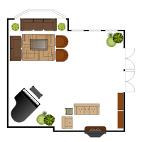 Open Living Room Plan
