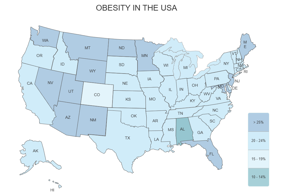 Example Image: USA Obesity Map