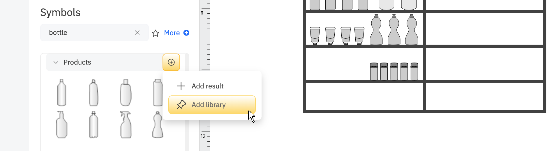 Adding planogram symbol library