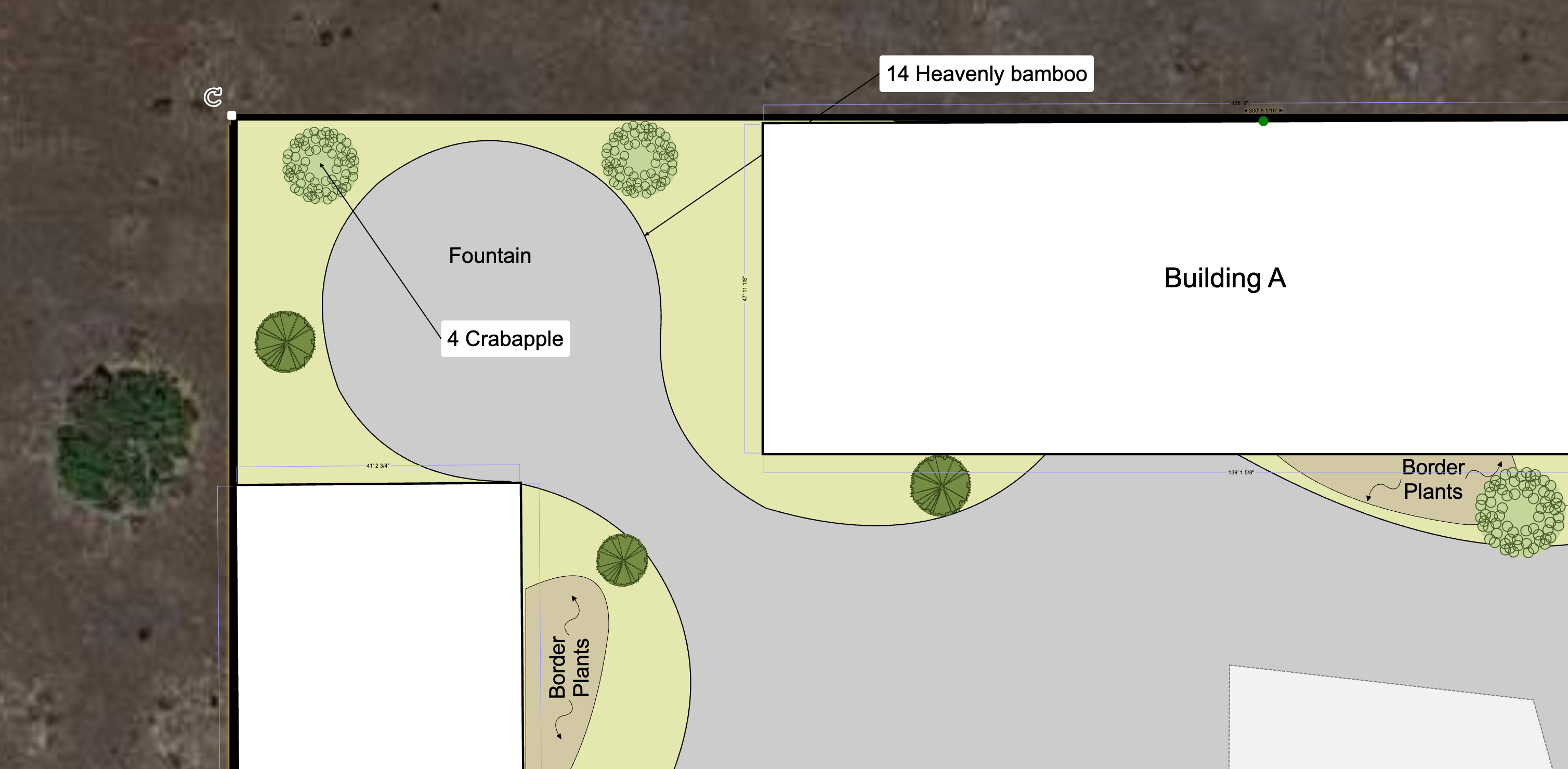 Labels on site plan
