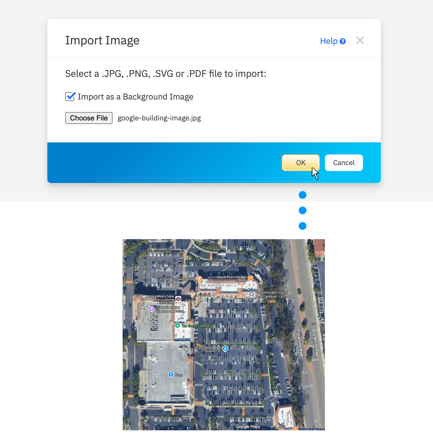 Importing a satellite image