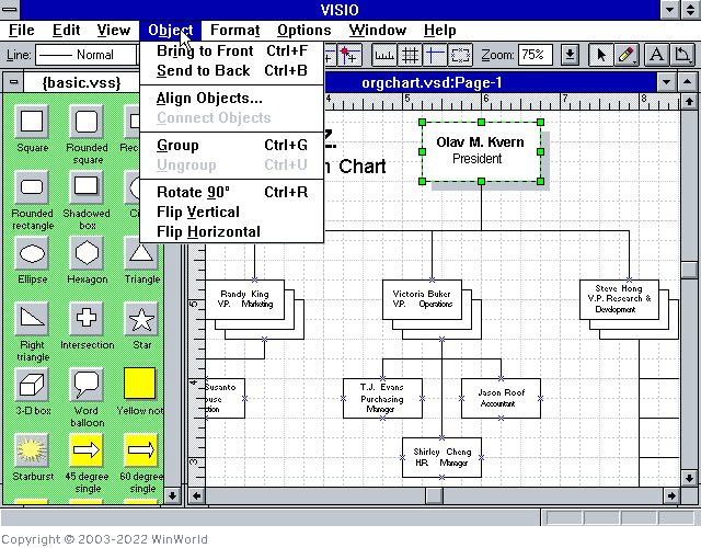 Visio historical screenshot