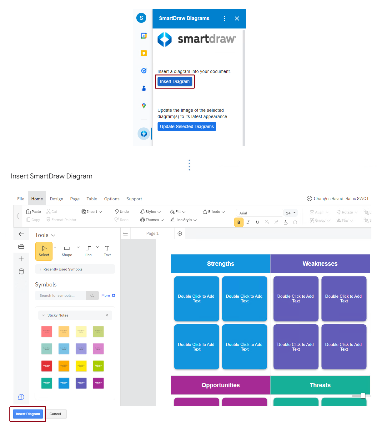 Create new SmartDraw files from OneDrive